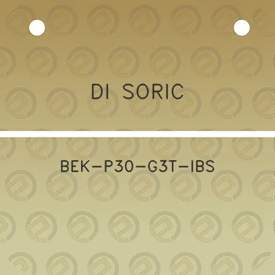 di-soric-bek-p30-g3t-ibs