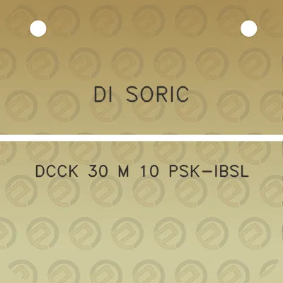 di-soric-dcck-30-m-10-psk-ibsl