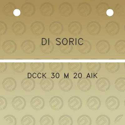 di-soric-dcck-30-m-20-aik