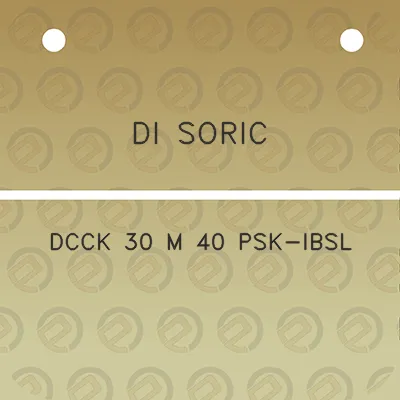 di-soric-dcck-30-m-40-psk-ibsl