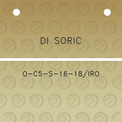 di-soric-o-c5-s-16-18iro