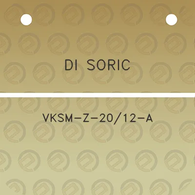 di-soric-vksm-z-2012-a