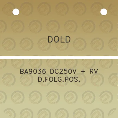 dold-ba9036-dc250v-rv-dfolgpos