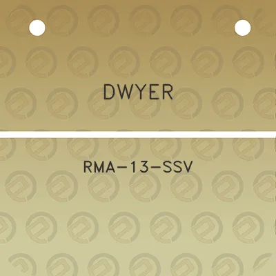 dwyer-rma-13-ssv