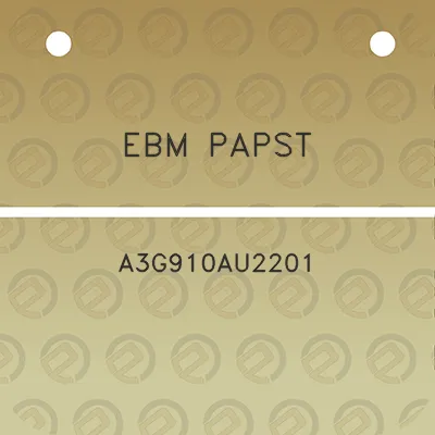 ebm-papst-a3g910au2201