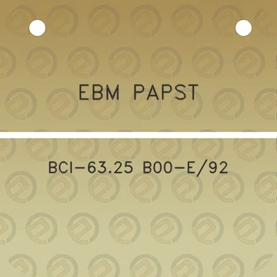 ebm-papst-bci-6325-b00-e92