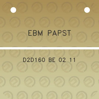 ebm-papst-d2d160-be-02-11