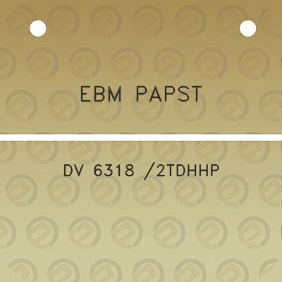 ebm-papst-dv-6318-2tdhhp