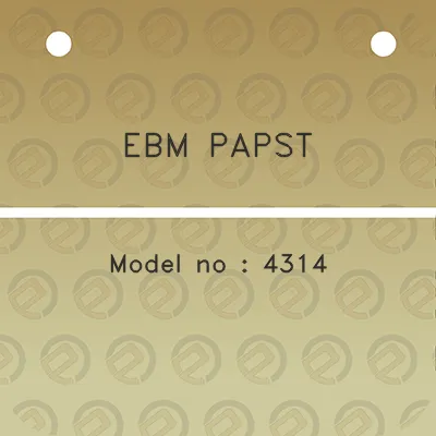 ebm-papst-model-no-4314