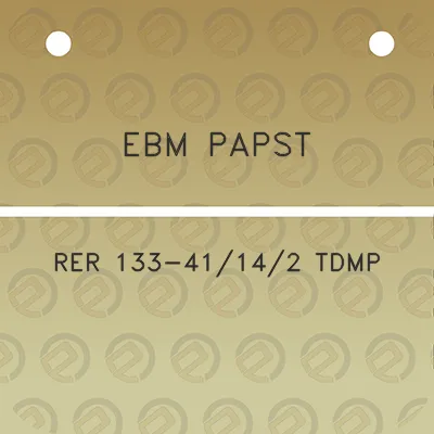 ebm-papst-rer-133-41142-tdmp