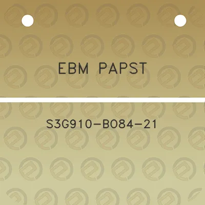 ebm-papst-s3g910-bo84-21