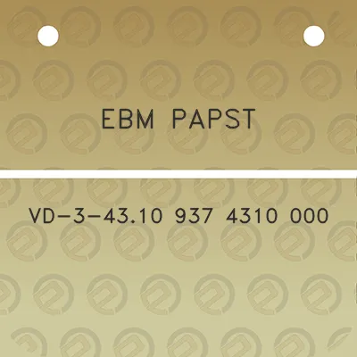 ebm-papst-vd-3-4310-937-4310-000