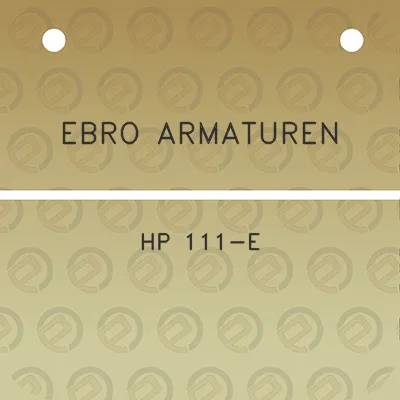 ebro-armaturen-hp-111-e