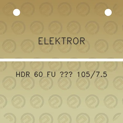 elektror-hdr-60-fu-10575