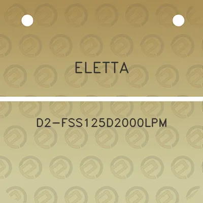 eletta-d2-fss125d2000lpm