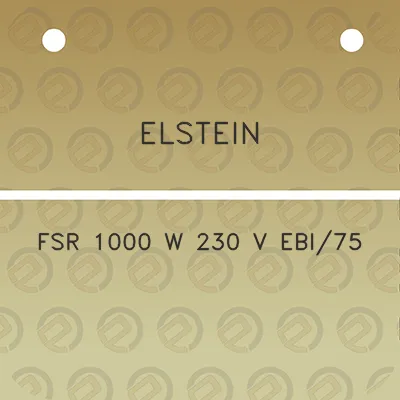 elstein-fsr-1000-w-230-v-ebi75