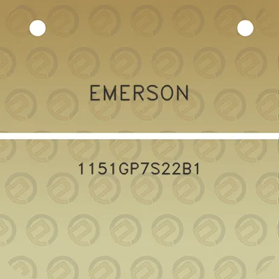 emerson-1151gp7s22b1