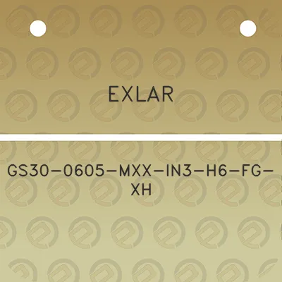 exlar-gs30-0605-mxx-in3-h6-fg-xh