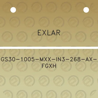 exlar-gs30-1005-mxx-in3-268-ax-fgxh