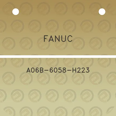 fanuc-a06b-6058-h223