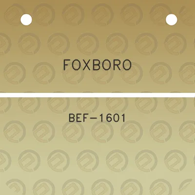 foxboro-bef-1601