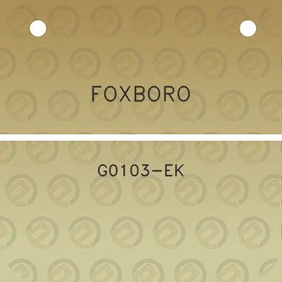 foxboro-g0103-ek