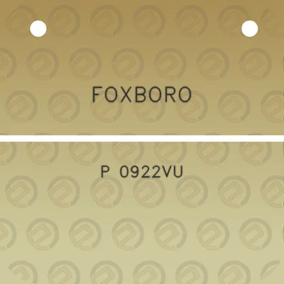 foxboro-p-0922vu