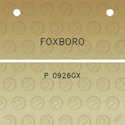 foxboro-p-0926gx