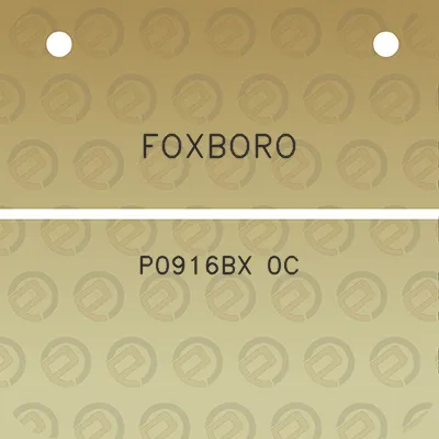 foxboro-p0916bx-0c