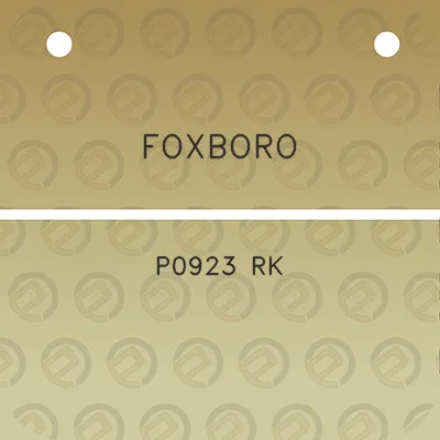 foxboro-p0923-rk