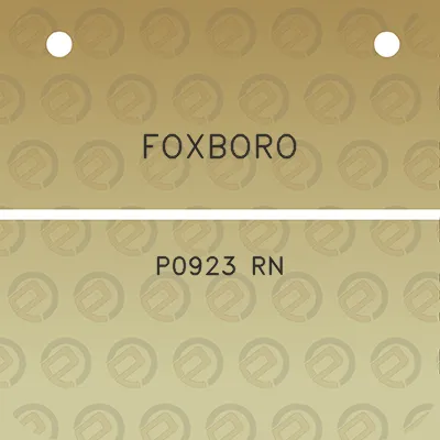 foxboro-p0923-rn