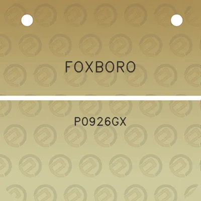 foxboro-p0926gx