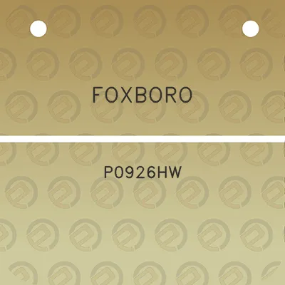 foxboro-p0926hw