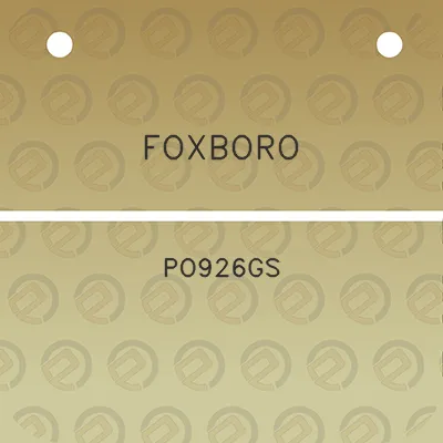 foxboro-po926gs