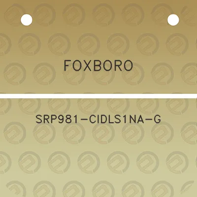 foxboro-srp981-cidls1na-g