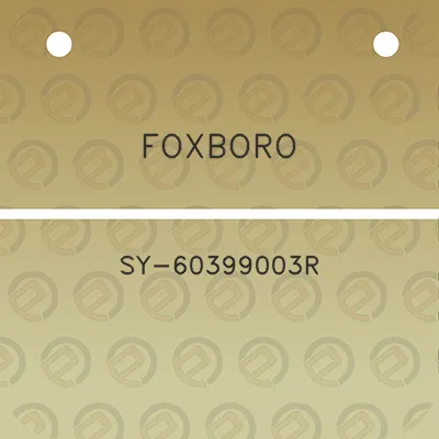 foxboro-sy-60399003r