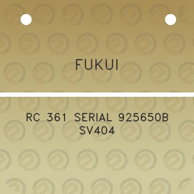 fukui-rc-361-serial-925650b-sv404