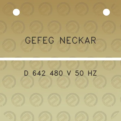 gefeg-neckar-d-642-480-v-50-hz