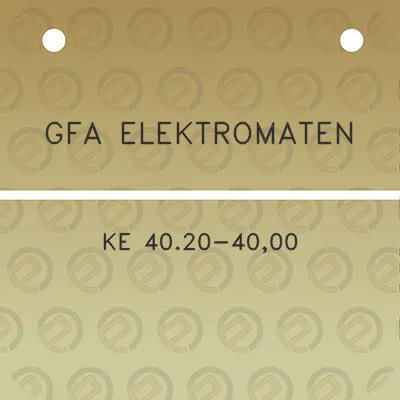 gfa-elektromaten-ke-4020-4000