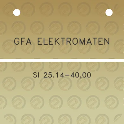 gfa-elektromaten-si-2514-4000