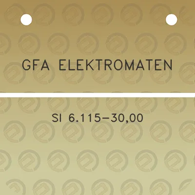 gfa-elektromaten-si-6115-3000