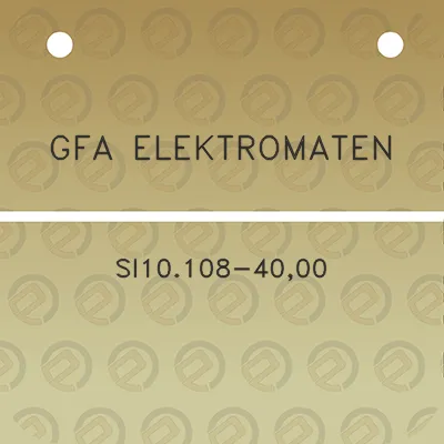 gfa-elektromaten-si10108-4000