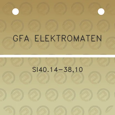 gfa-elektromaten-si4014-3810