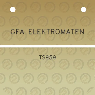 gfa-elektromaten-ts959