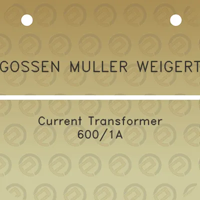 gossen-muller-weigert-current-transformer-6001a