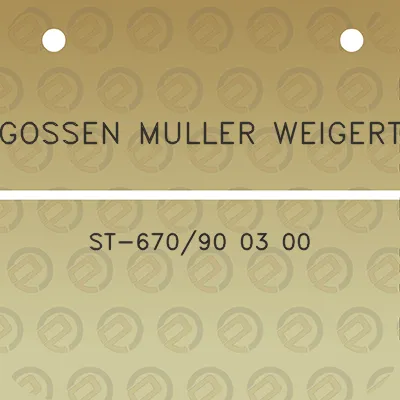 gossen-muller-weigert-st-67090-03-00