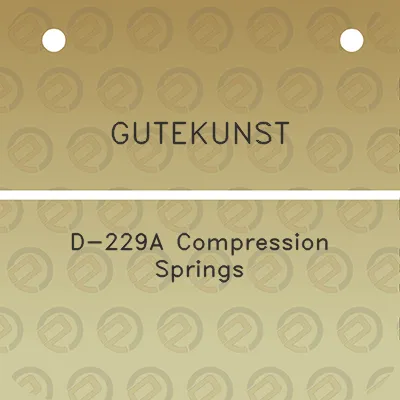 gutekunst-d-229a-compression-springs