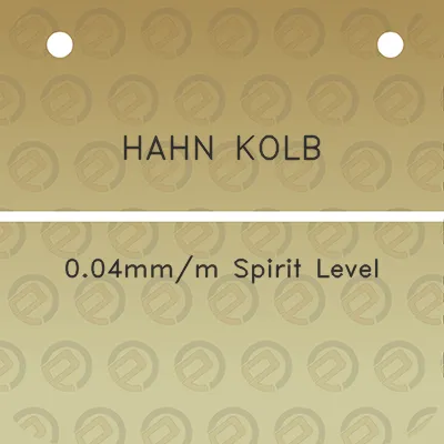 hahn-kolb-004mmm-spirit-level