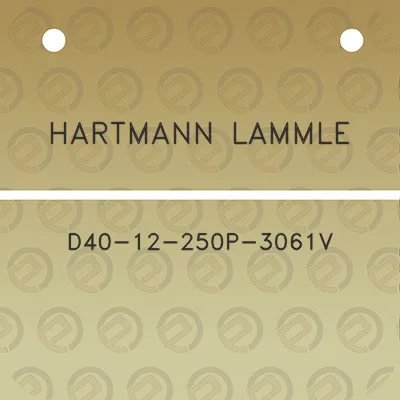 hartmann-lammle-d40-12-250p-3061v