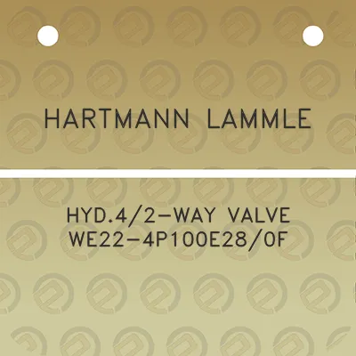 hartmann-lammle-hyd42-way-valve-we22-4p100e280f